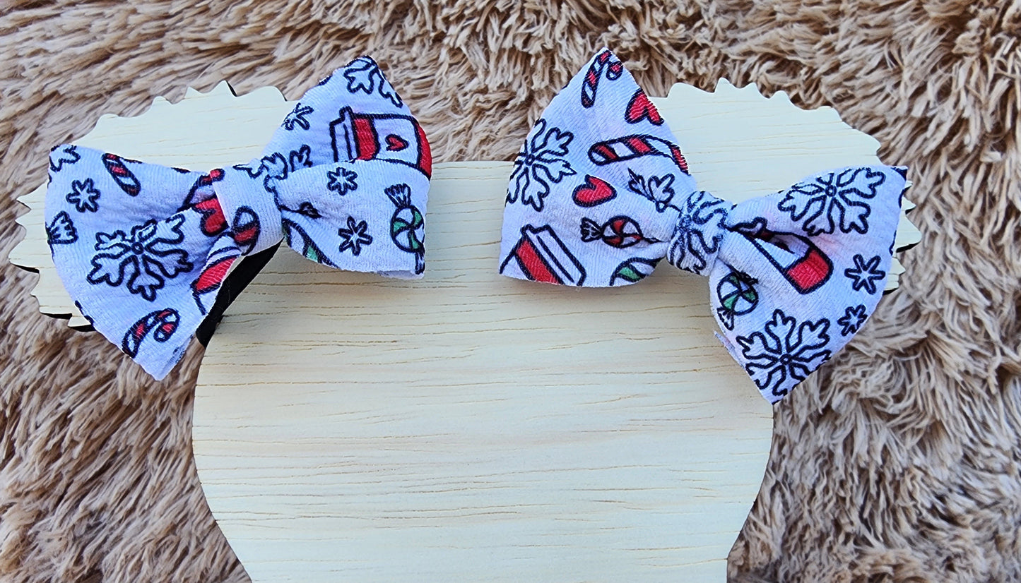 Winter Coffee Hair Bows