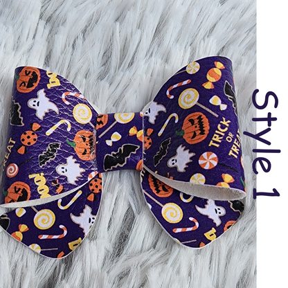 Trick or Treat Halloween: Faux Leather Bow