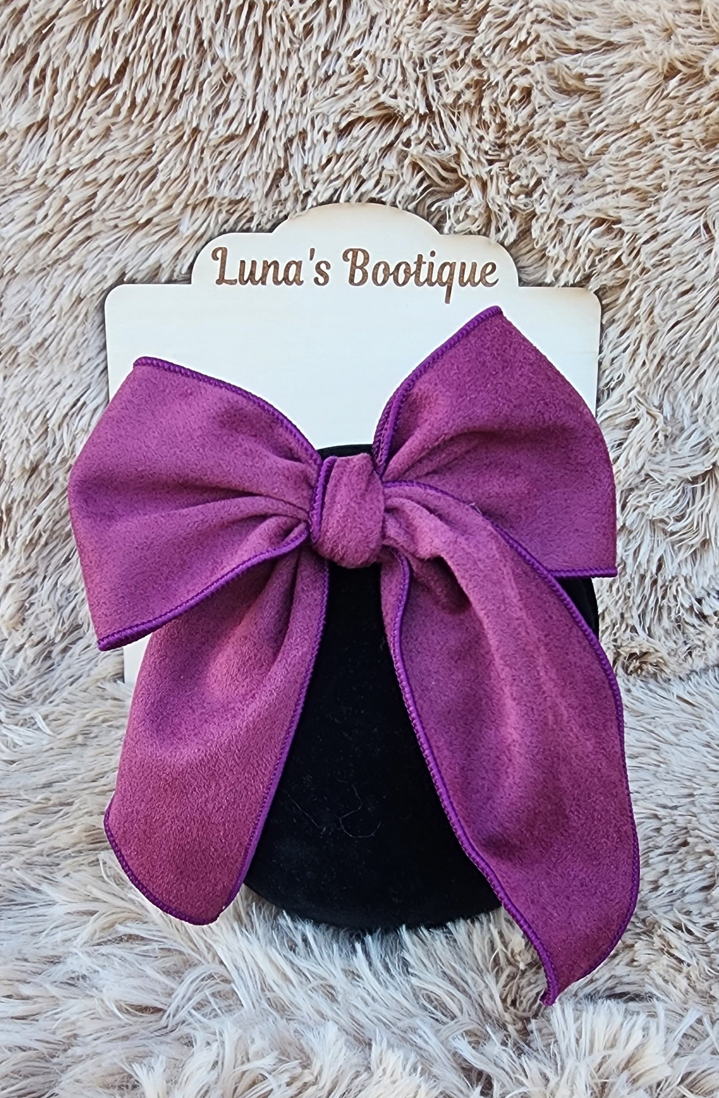 Faux Suede Hair Bows