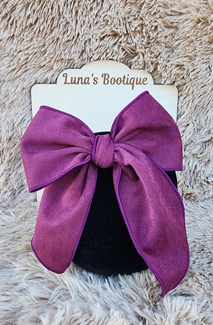 Faux Suede Hair Bows