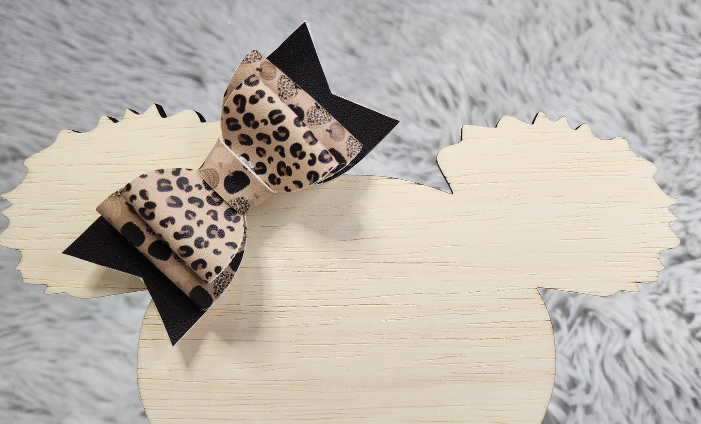 Cheetah Pumpkin Faux Leather Bow