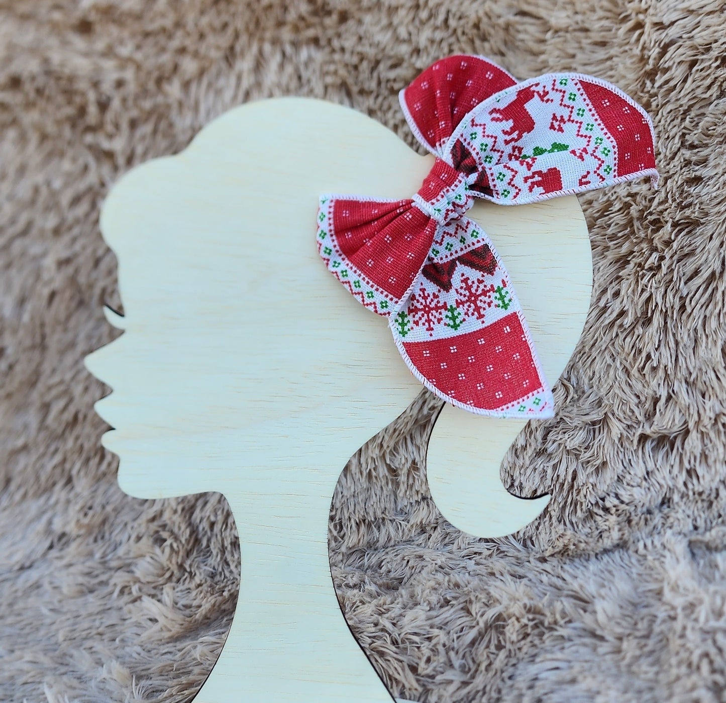 Christmas Sweater Hair Bow