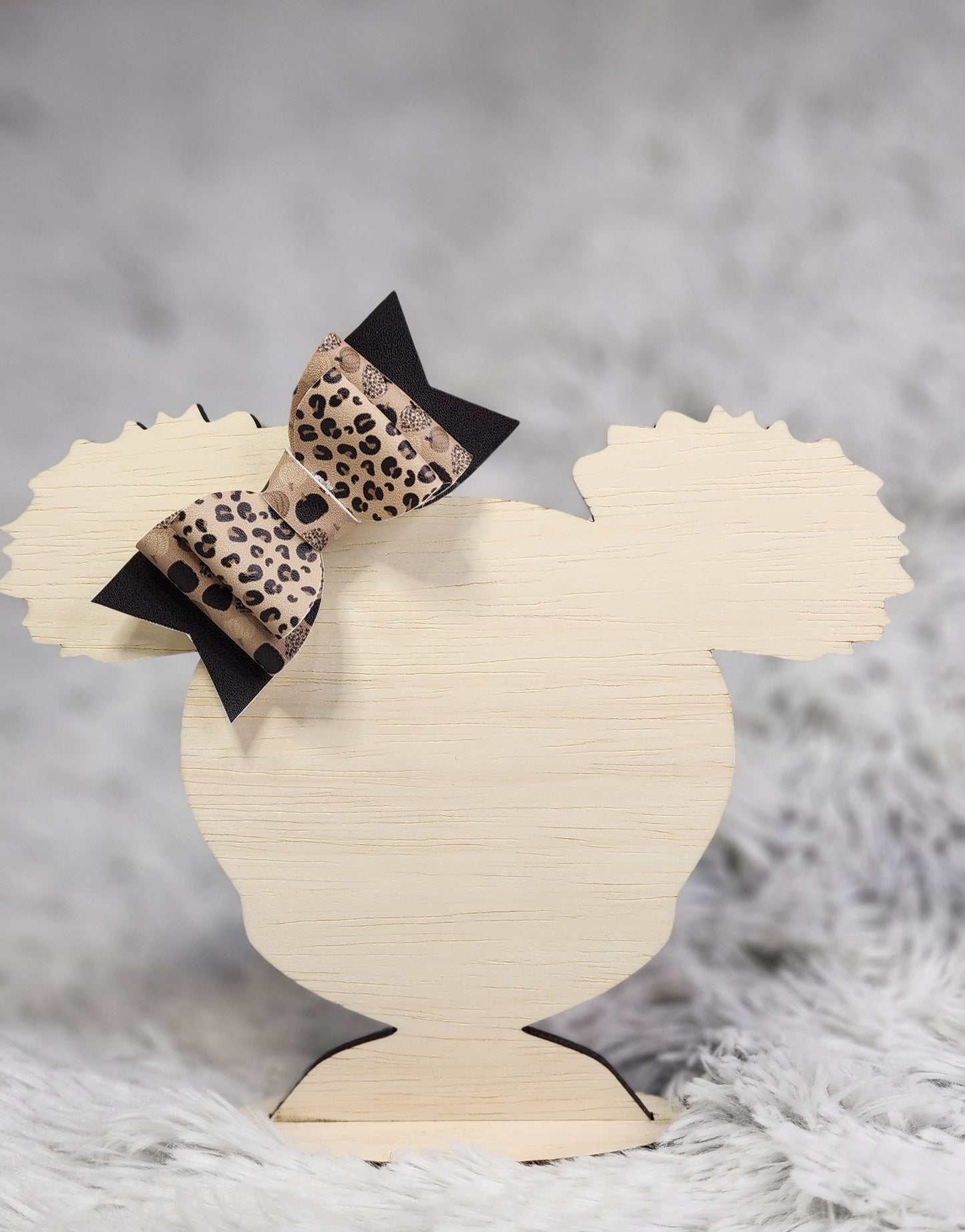 Cheetah Pumpkin Faux Leather Bow