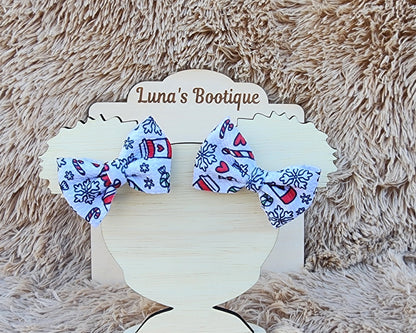 Winter Coffee Hair Bows