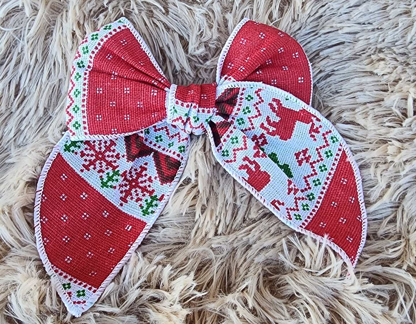 Christmas Sweater Hair Bow