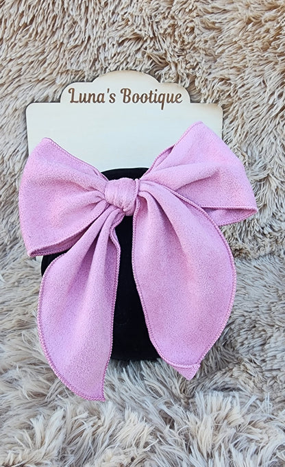 Faux Suede Hair Bows