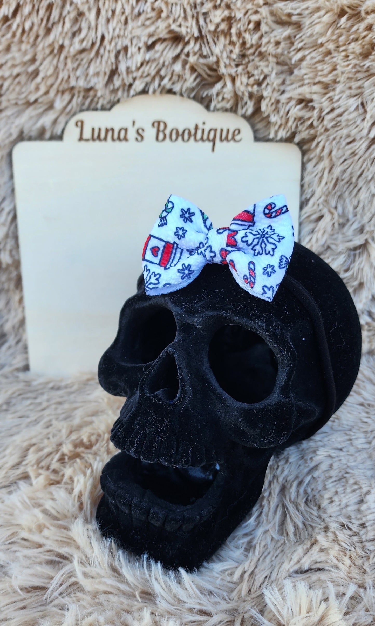 Winter Coffee Hair Bows