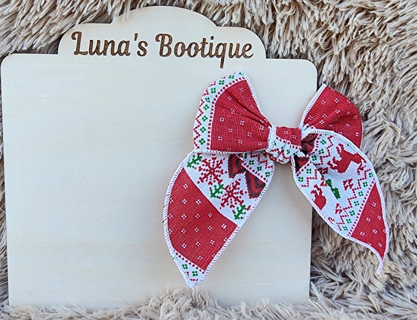 Christmas Sweater Hair Bow