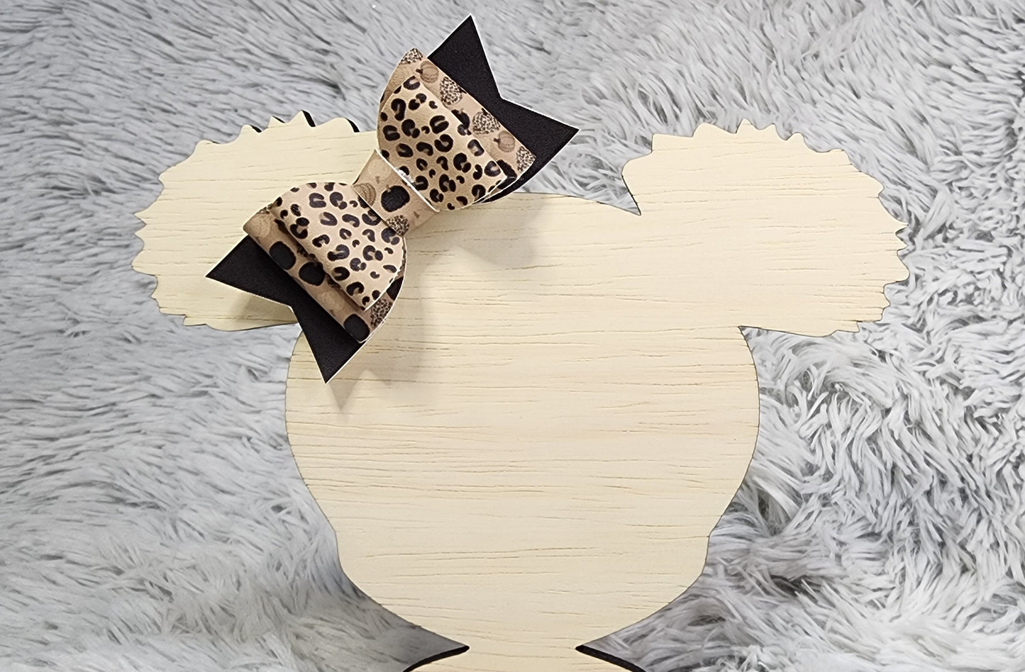 Cheetah Pumpkin Faux Leather Bow