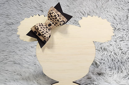 Cheetah Pumpkin Faux Leather Bow