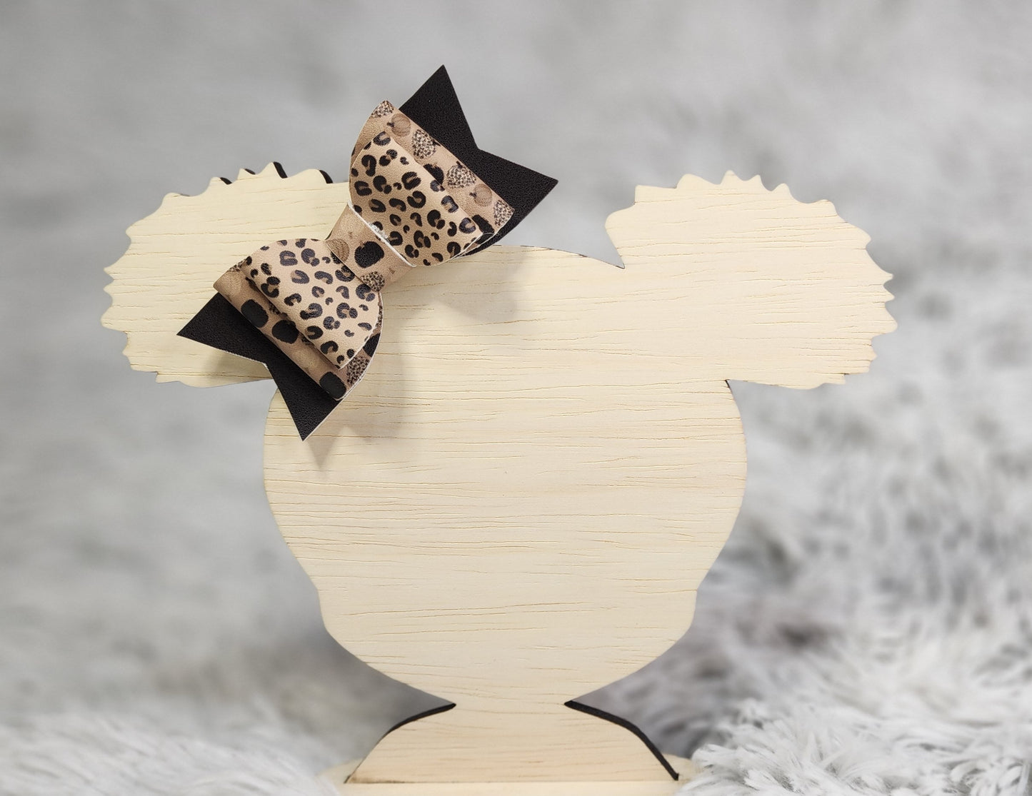Cheetah Pumpkin Faux Leather Bow