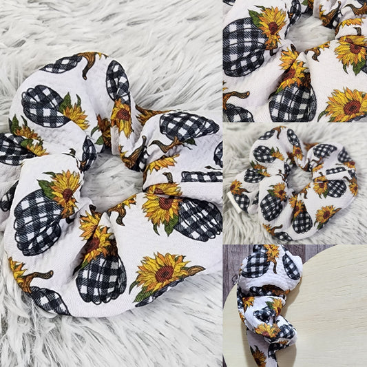Sunflower Pumpkin Scrunchie