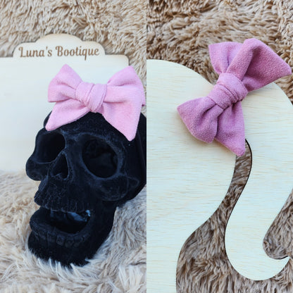 Faux Suede Hair Bows