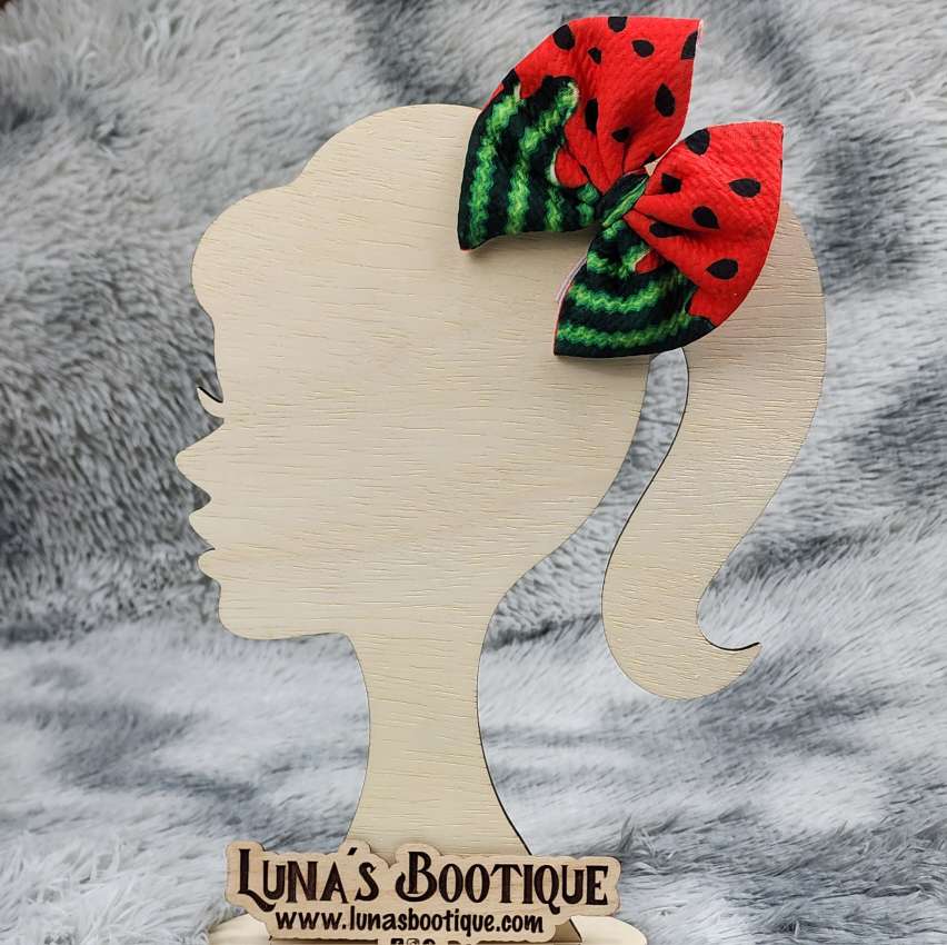 Watermelon Two-Tone Puff Bow