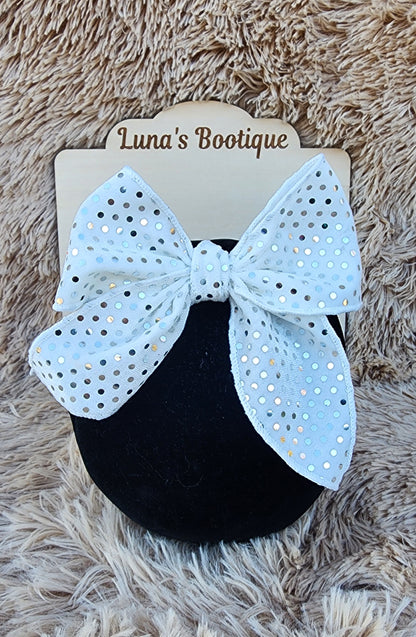 Metallic Dotted Isabel Bow