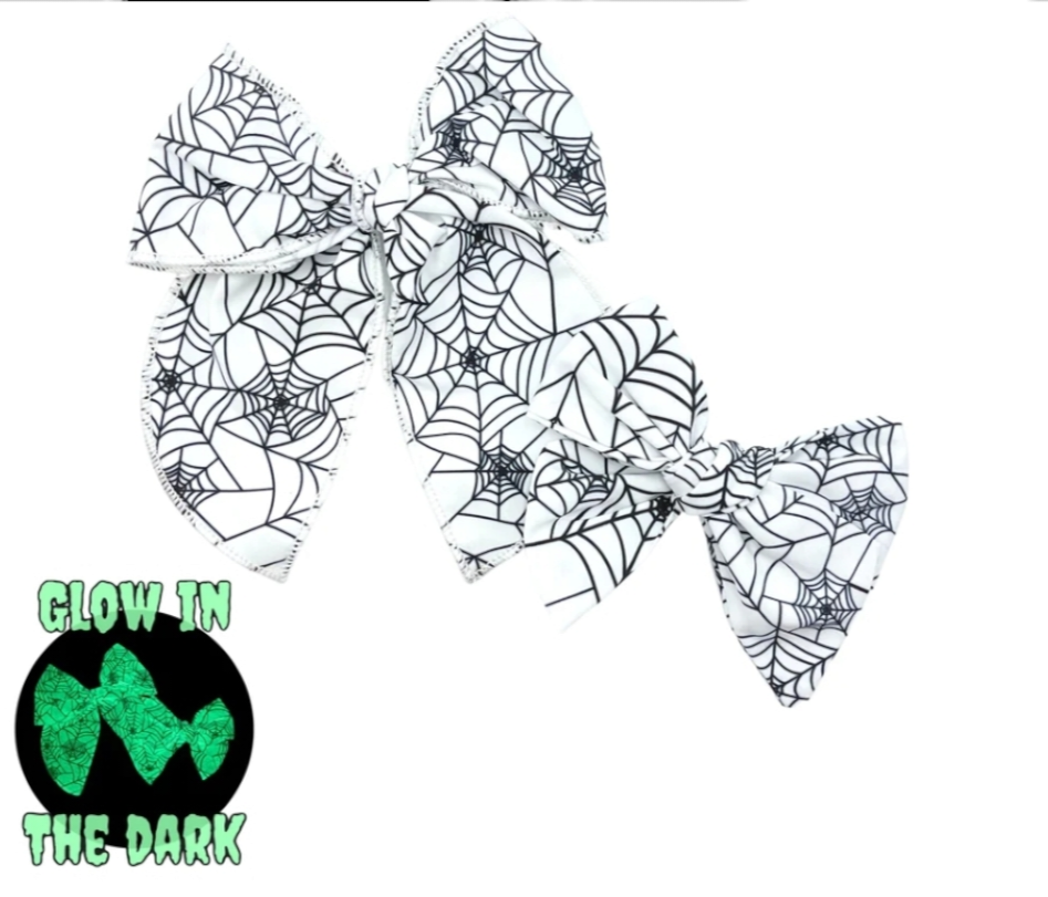 Glow In The Dark Spider Web Bow