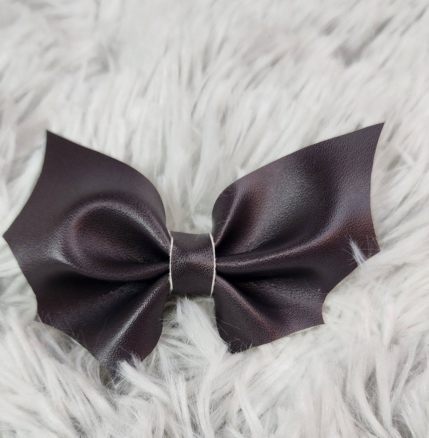 Faux Leather Bat Bow