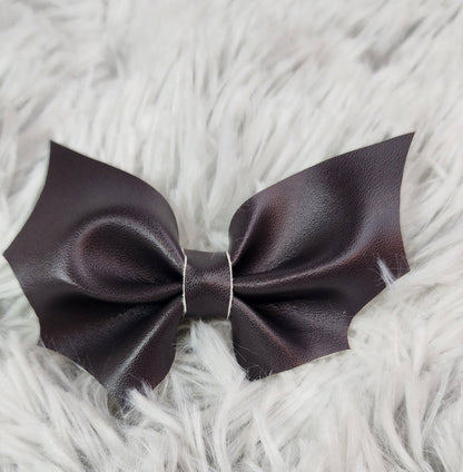 Faux Leather Bat Bow