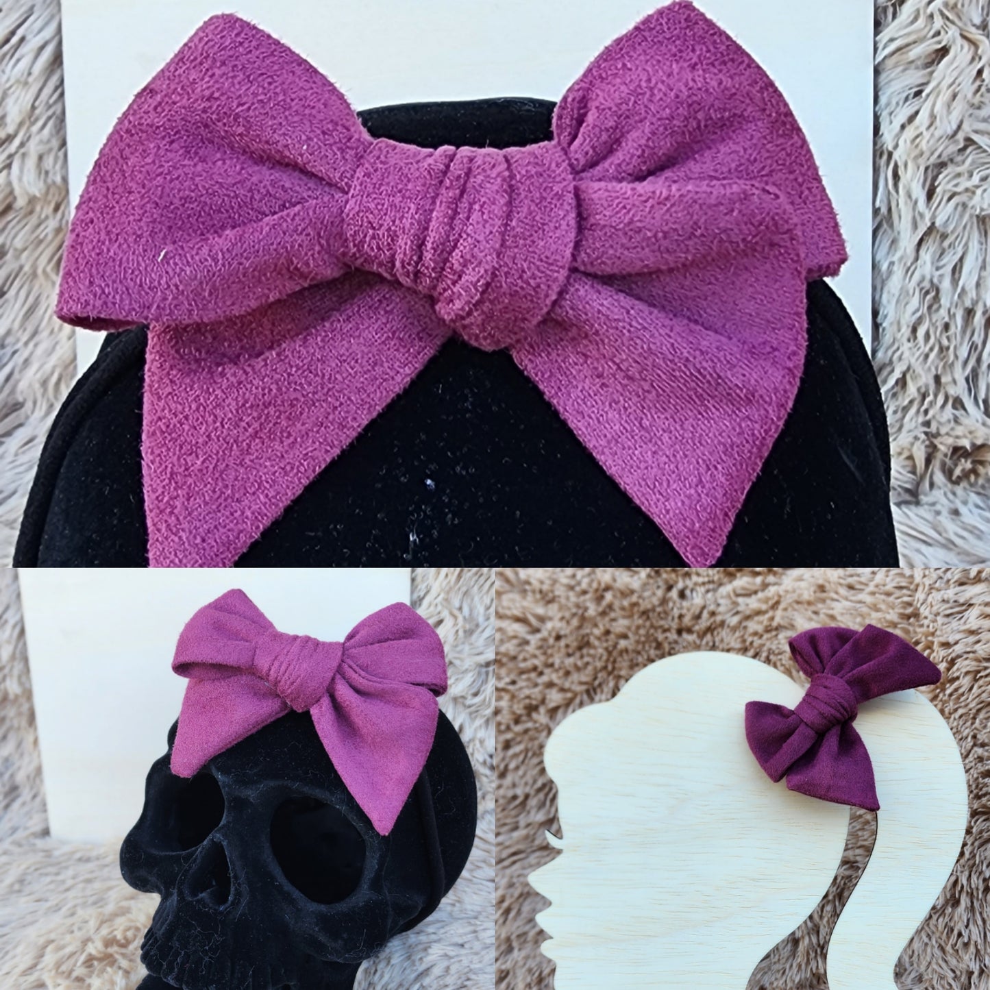 Faux Suede Hair Bows