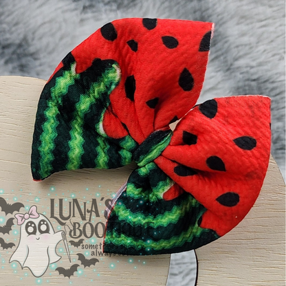 Watermelon Two-Tone Puff Bow