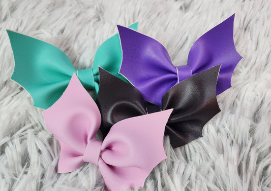 Faux Leather Bat Bow